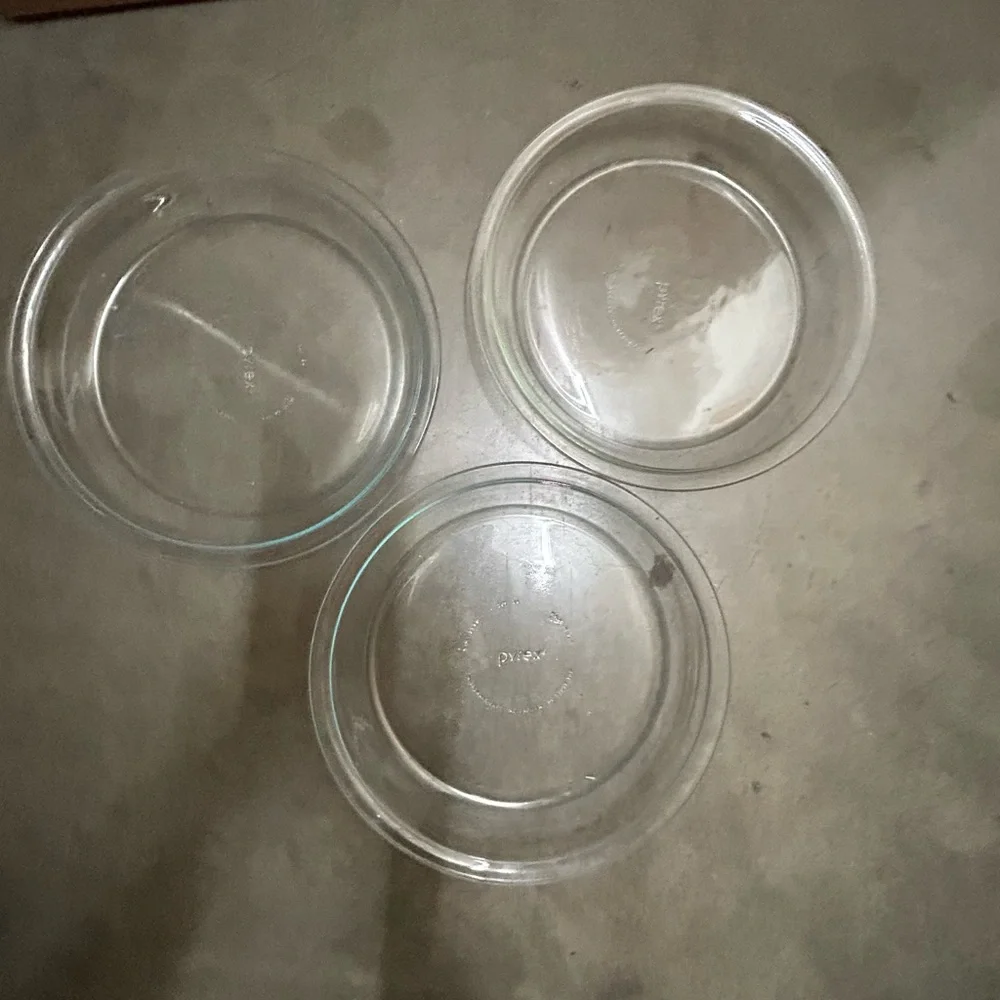 Vintage Pyrex Pie Plate 9'' Clear Glass Baking Dish Flat